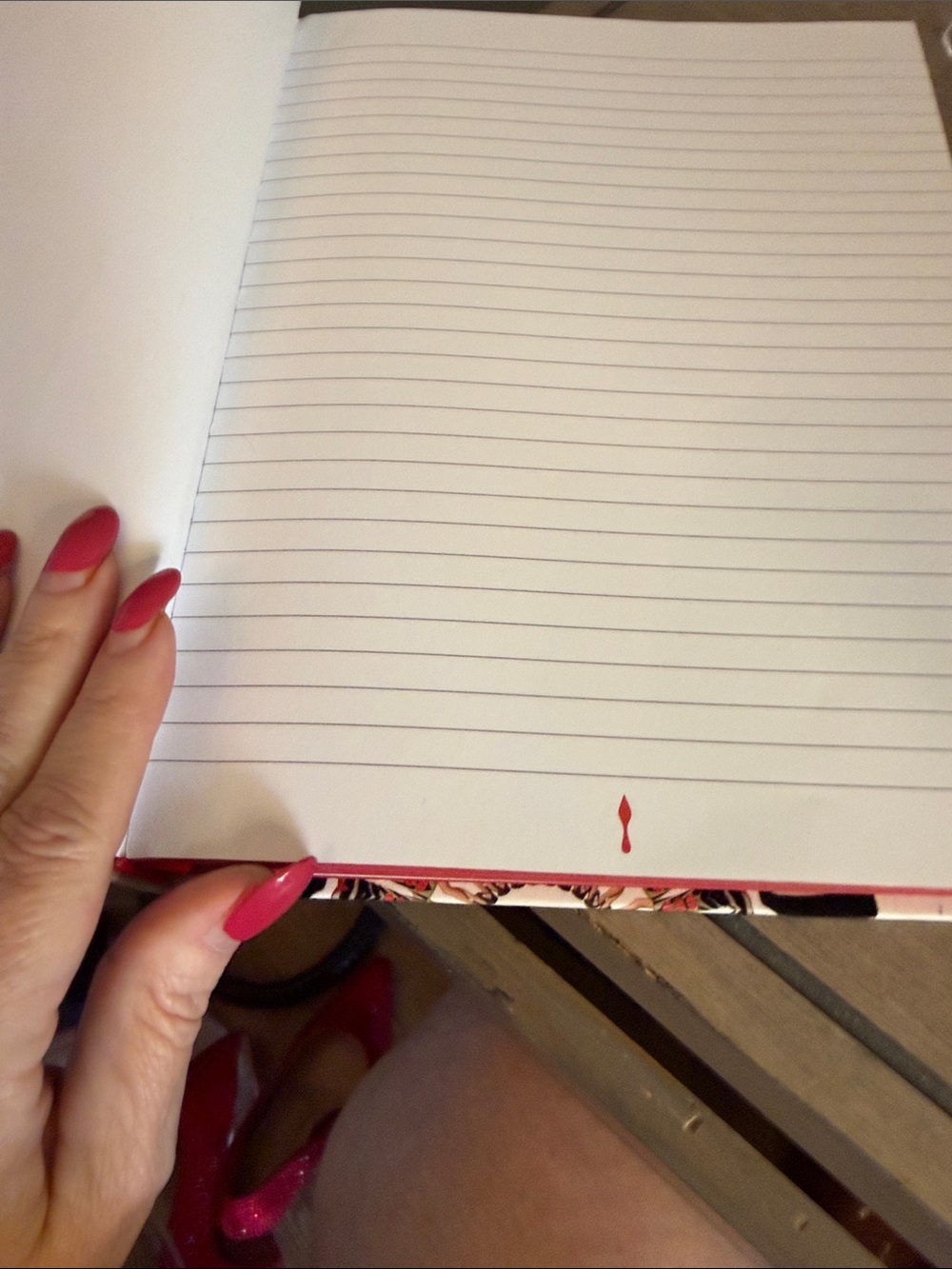 Christian Louboutin White Notebook with Red, Orange, Brown, and Black Accents - Picture 7 of 7